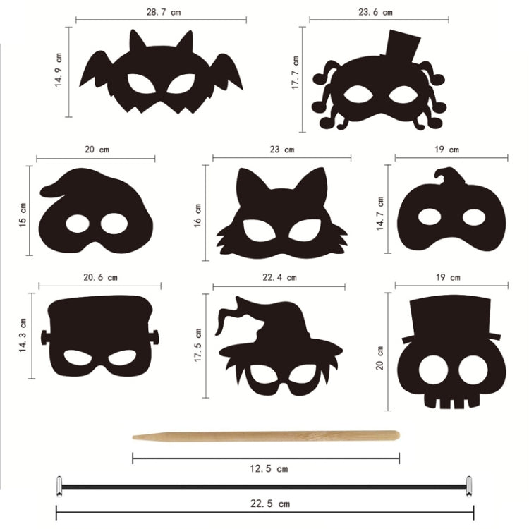 8 Pcs/Set Halloween Scratch Paper Mask Toys for Children - Halloween Masks by PMC TechLife | Online Shopping South Africa | PMC TechLife | Buy Now Pay Later Mobicred