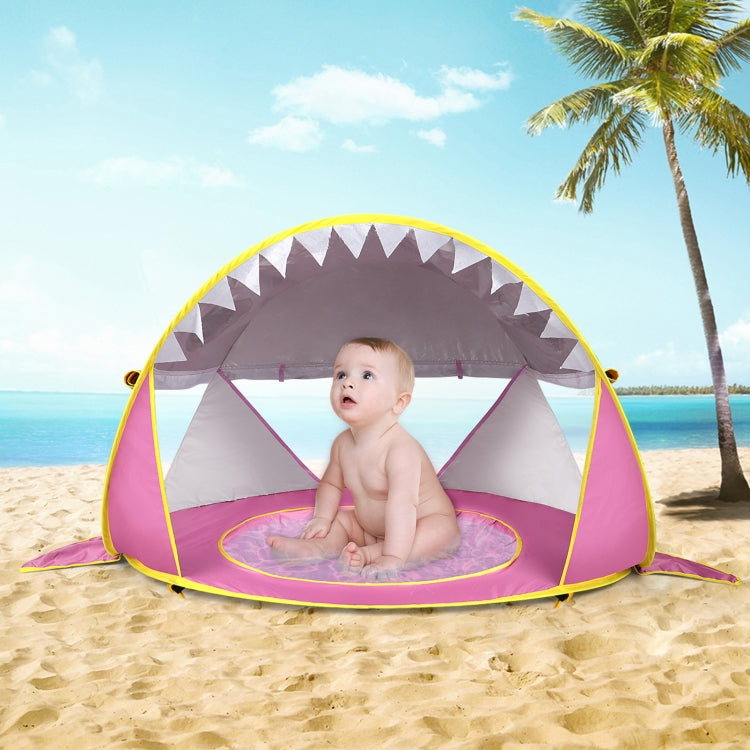 Baby Beach Tent With Pool Portable Foldable Sunshelter, Color: Shark Gray