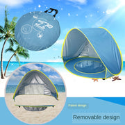 Baby Beach Tent With Pool Portable Foldable Sunshelter, Color: Whale Pink