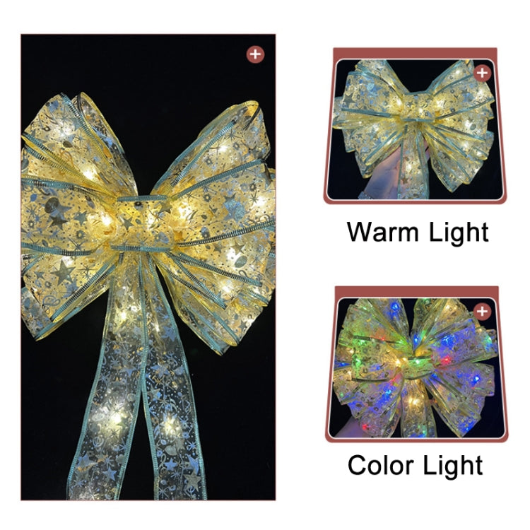 Christmas LED Lights Bronzing Double Ribbon String Lights, Specification: 1m(Gold Warm Light)