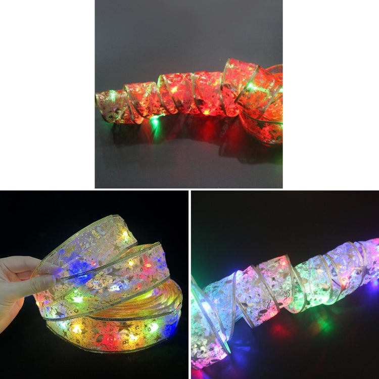 Christmas LED Lights Bronzing Double Ribbon String Lights, Specification: 5m(Silver Color Light) - Decoration Lamps by PMC TechLife | Online Shopping South Africa | PMC TechLife