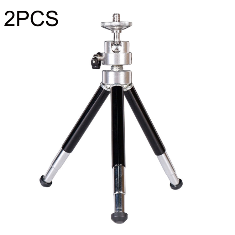 2PCS Projector Phone Stand Desktop Portable Telescopic Mini Metal Tripod, Style: 3 Sections (Black) - free shipping - PMC TechLife - Order now!