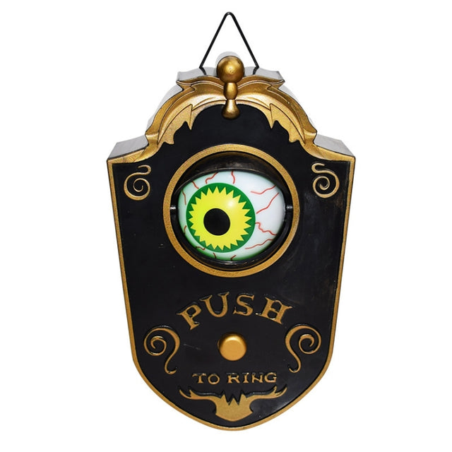 Halloween One-eyed Doorbell Glowing Horror Sound Decoration Pendant Black