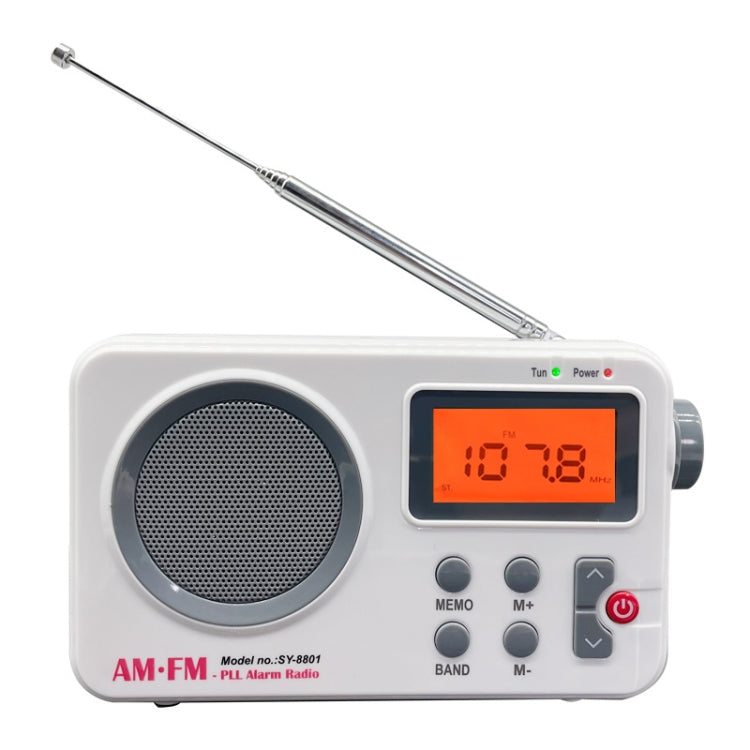 SY-8801 Portable Retro Radio HD LCD Screen Weight Bass Short Wave Radio(White) - Radio Player by PMC TechLife | Online Shopping South Africa | PMC TechLife | Buy Now Pay Later Mobicred