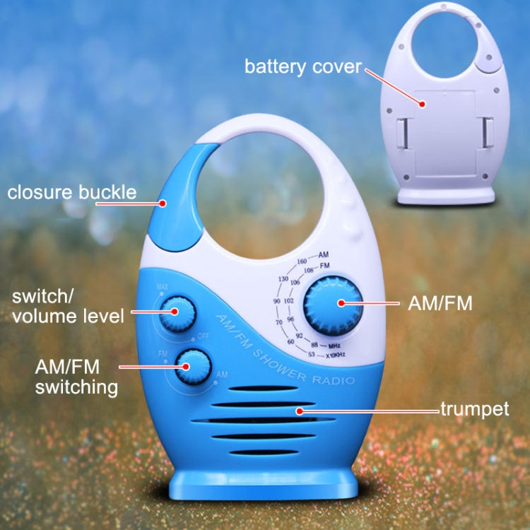 Sayin SY-950 Portable Water-resistant Small Radio AM/FM Universal Band Elder Radio(Blue)