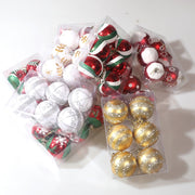 6pcs/pack 6cm Painted Christmas Ball Decoration Props(Red and White Spiral Stripes)