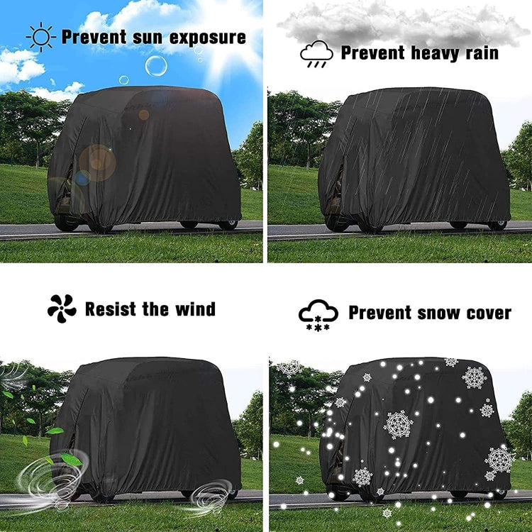 210D Oxford Cloth Golf Cart Cover Scooter Kart Dust Cover, Specification: 242 x 122 x 168 cm(Black) - Dust Covers by PMC TechLife | Online Shopping South Africa | PMC TechLife