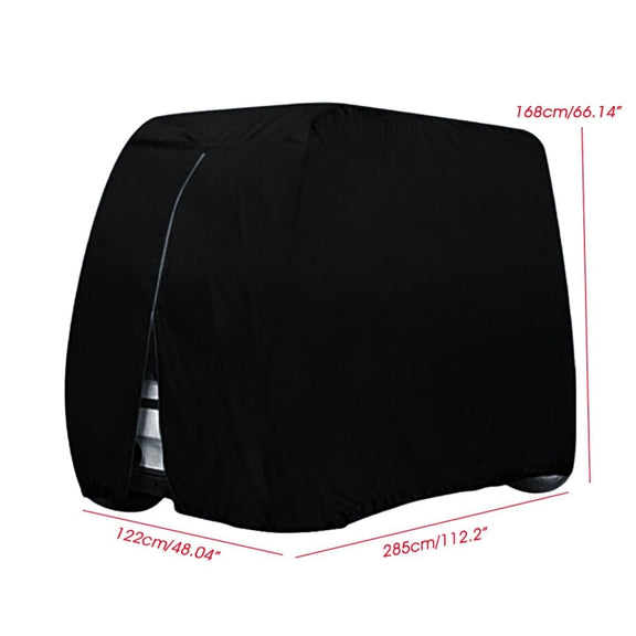 210D Oxford Cloth Golf Cart Cover Scooter Kart Dust Cover, Specification: 275 x 122 x 168 cm(Black)