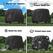 210D Oxford Cloth Golf Cart Cover Scooter Kart Dust Cover, Specification: 275 x 122 x 168 cm(Black)