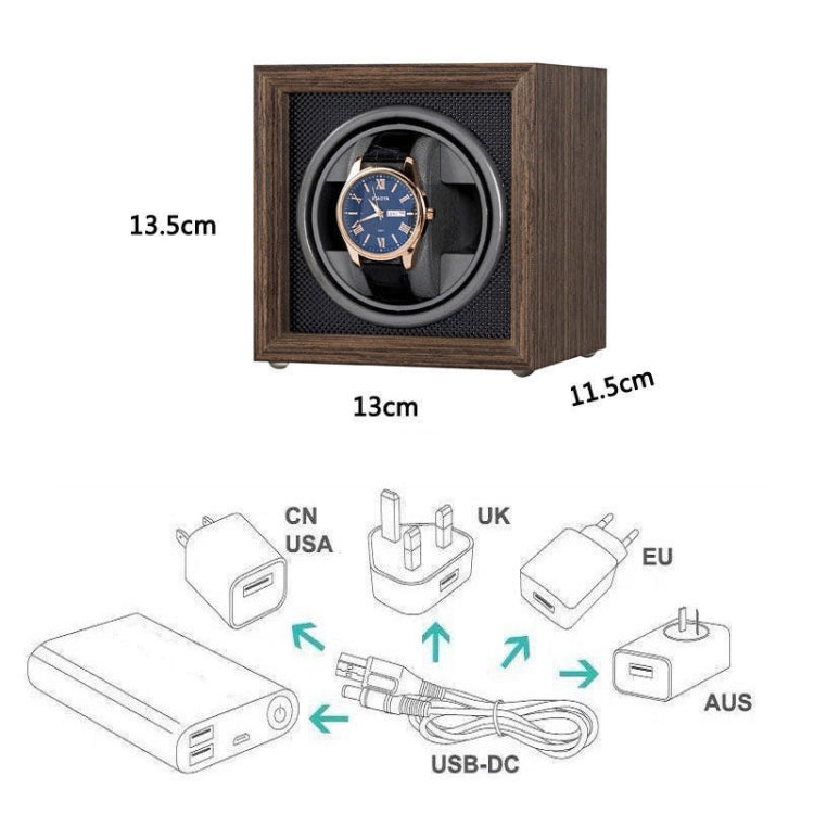 USB Automatic Mechanical Watch Shaker Watch Rotates Places Storage Box, Color: 1 Watch Black