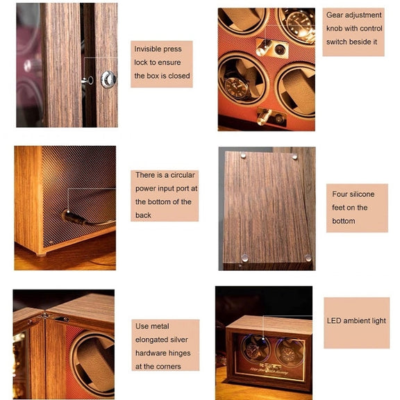 USB Automatic Mechanical Watch Shaker Watch Rotates Places Storage Box, Color: 1 Watch Black