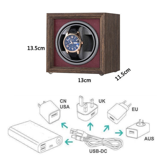 USB Automatic Mechanical Watch Shaker Watch Rotates Places Storage Box, Color: 1 Watch Red