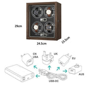 USB Automatic Mechanical Watch Shaker Watch Rotates Places Storage Box, Color: 4 Watches Black