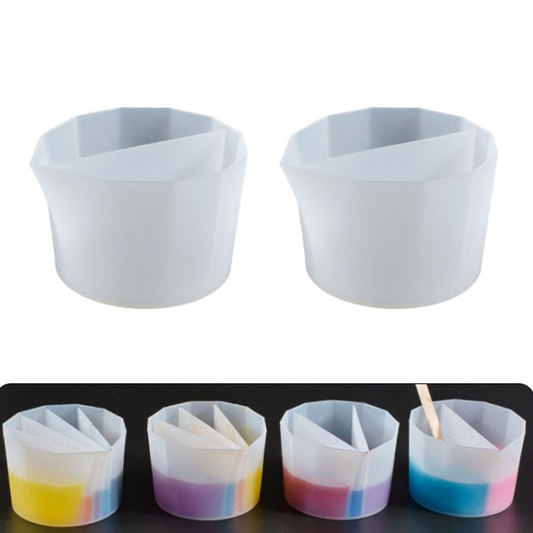 2 PCS DIY Crystal Epoxy Color Separation Cup Silicone Toning Cup, Style: 2 Grid - Arts & Crafts by PMC TechLife | Online Shopping South Africa | PMC TechLife
