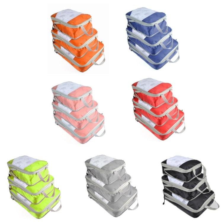 3 PCS/Set Travel Waterproof Compression Clothes Storage Bag(Gray With Net) - Storage Bags by PMC TechLife | Online Shopping South Africa | PMC TechLife