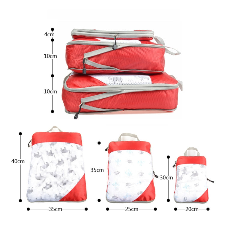 3 PCS/Set Travel Waterproof Compression Clothes Storage Bag(Red With Net) - Storage Bags by PMC TechLife | Online Shopping South Africa | PMC TechLife