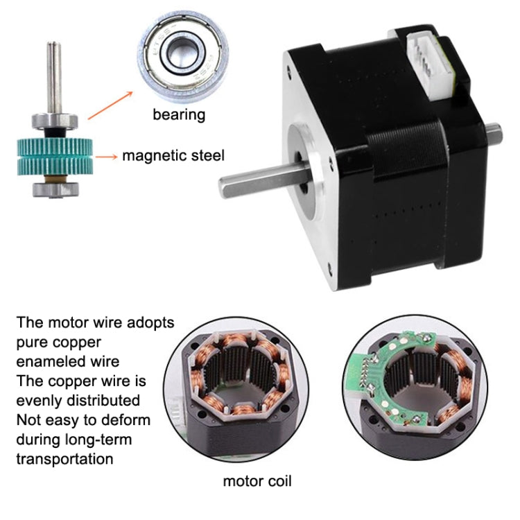 42BYGH34-1304B 1.3A 0.30N 3D Printer 42-Step Moto Dual Output Shaft Carving Machine