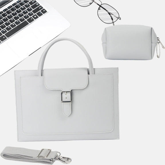 S176 Portable Water-resistant Laptop Bag with Power Pack, Size: 15 inches(Light Grey)