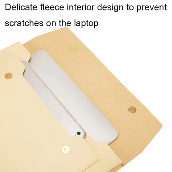 S178 3 In 1 Leather Water-resistant Laptop Liner Bag, Size: 14 inches(Avocado Green)