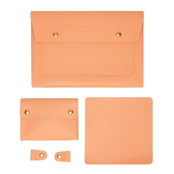 S178 3 In 1 Leather Water-resistant Laptop Liner Bag, Size: 15 inches(Honeydet Oranges)