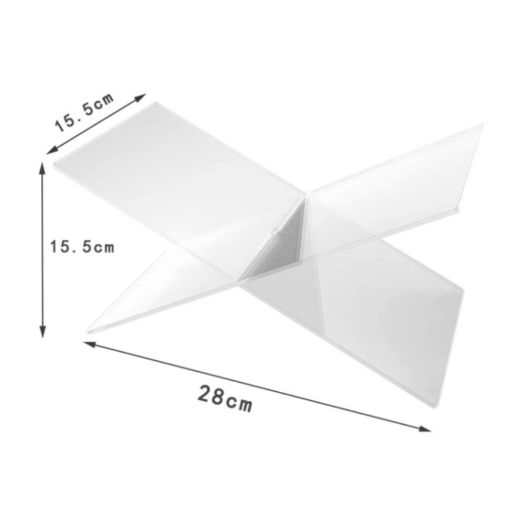 X-shaped Acrylic Bookshelf Transparent Book Sheet Music Display Stand(28x15.5x15.5cm) - Holder & Storage Rack by PMC TechLife | Online Shopping South Africa | PMC TechLife