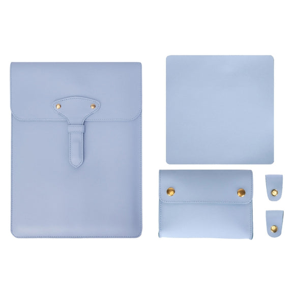 S177 3 In 1 Leather Water-resistant Laptop Liner Bags, Size: 14 inches(Baby Blue)