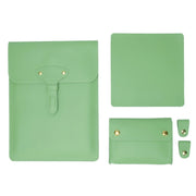 S177 3 In 1 Leather Water-resistant Laptop Liner Bags, Size: 14 inches(Avocado Green)