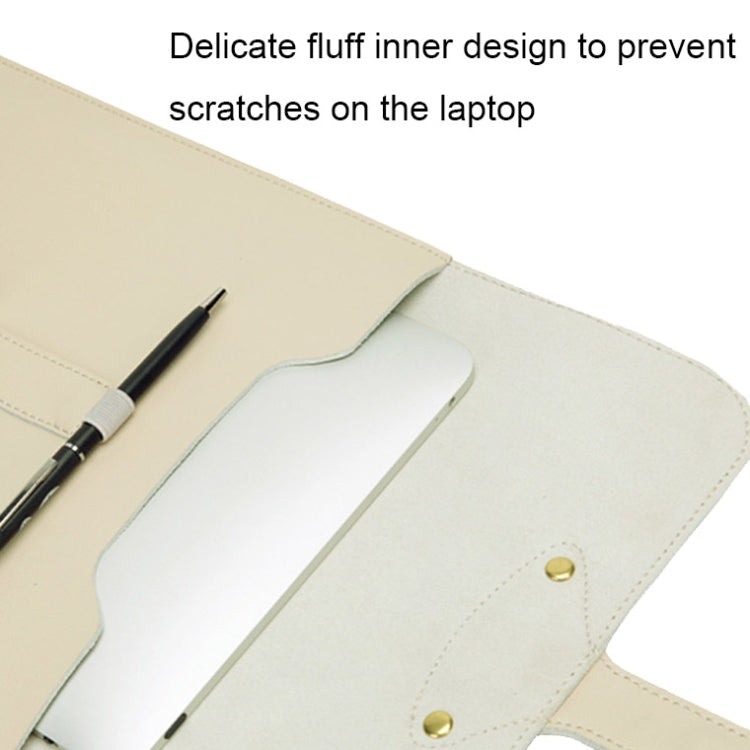 S177 3 In 1 Leather Water-resistant Laptop Liner Bags, Size: 14 inches(Baby Blue)