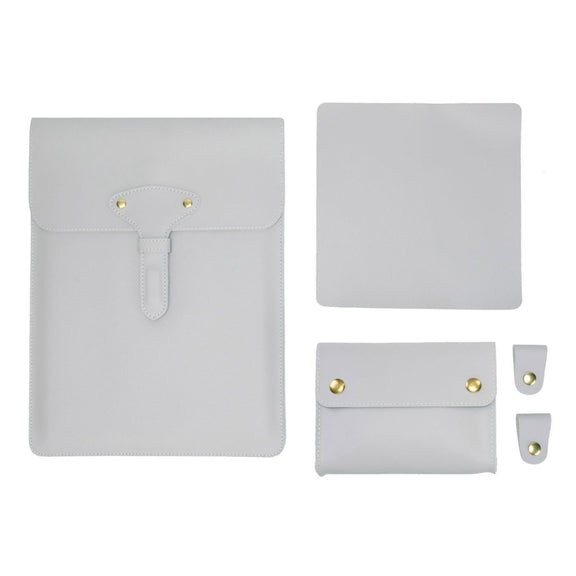 S177 3 In 1 Leather Water-resistant Laptop Liner Bags, Size: 15 inches(Light Grey)