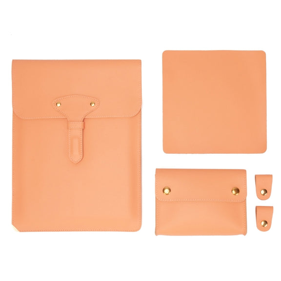 S177 3 In 1 Leather Water-resistant Laptop Liner Bags, Size: 15 inches(Honeydet Oranges)