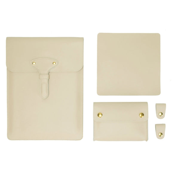 S177 3 In 1 Leather Water-resistant Laptop Liner Bags, Size: 15 inches(Apricot)