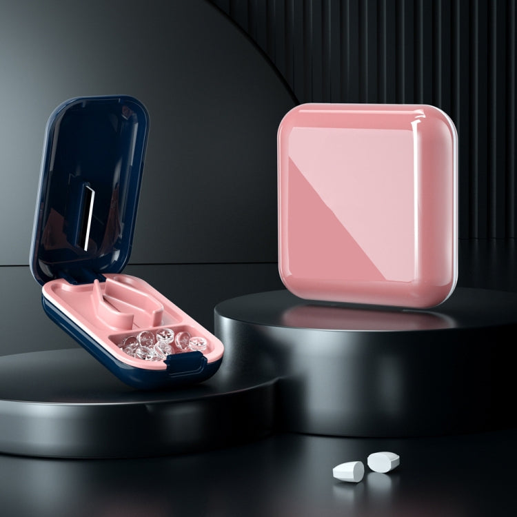 TP-009 Mini Pill Cutting Box Storage Box Dispenser(Cherry Blossom Red)