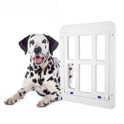 34cmx 44cm  Pet Plaid Door For Screen Window Door Hole With Automatic Closure Lockable(White)