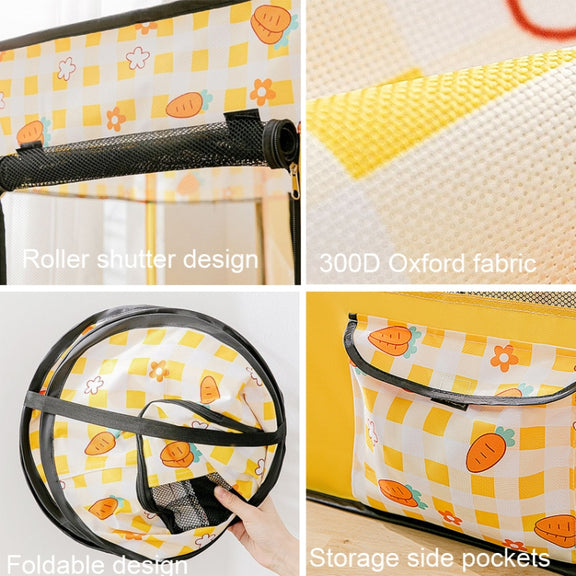 Rectangular Foldable Pet Fence Dog and Cat Litter Pet Delivery Room XL(Yellow Carrot)