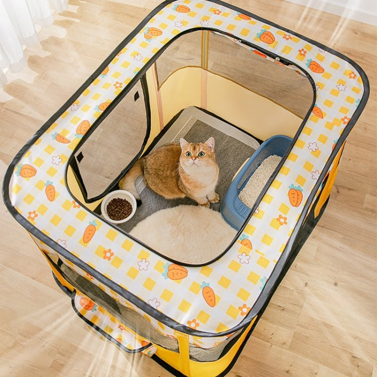 Rectangular Foldable Pet Fence Dog and Cat Litter Pet Delivery Room M(Blue Panda)