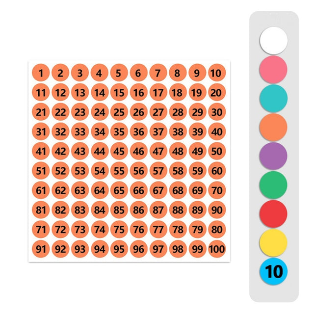 100 Stickers/Sheet Clothes Footwear Size Number Label Sticker, Random Color Delivery, Diameter: 10mm