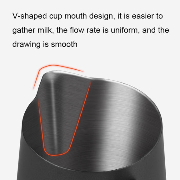 304 Stainless Steel Coffee Pot with Scale, Spec: 350ml (Black Beak)