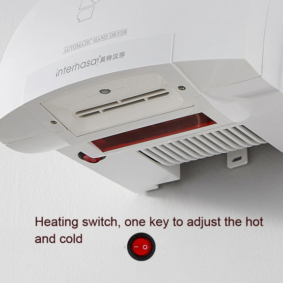 Interhasa 220V Automatic Electric Hand Dryer Mini  Induction Hand Drying Machine,Style: Hot and Cold,CN Plug