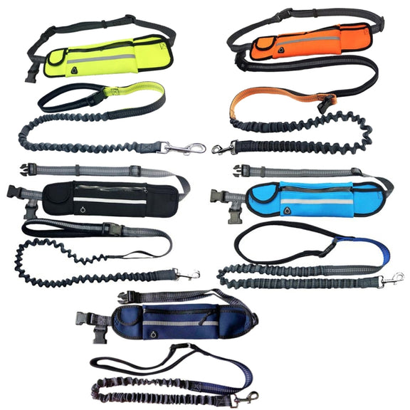 Pet Run Traction Rope Portable Waist Bag(Navy)