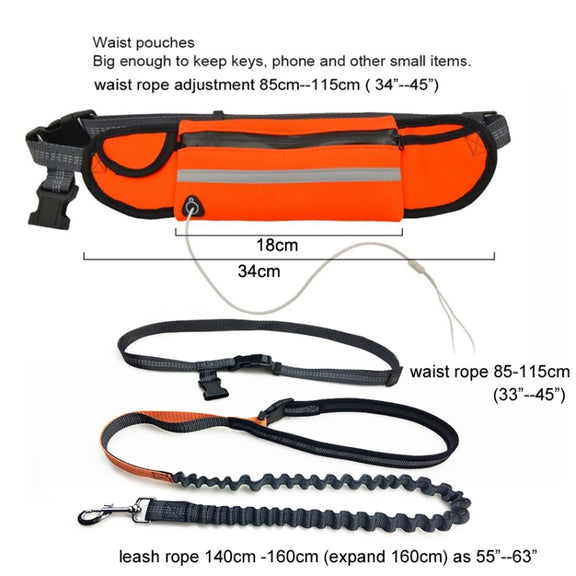 Pet Run Traction Rope Portable Waist Bag(Green)