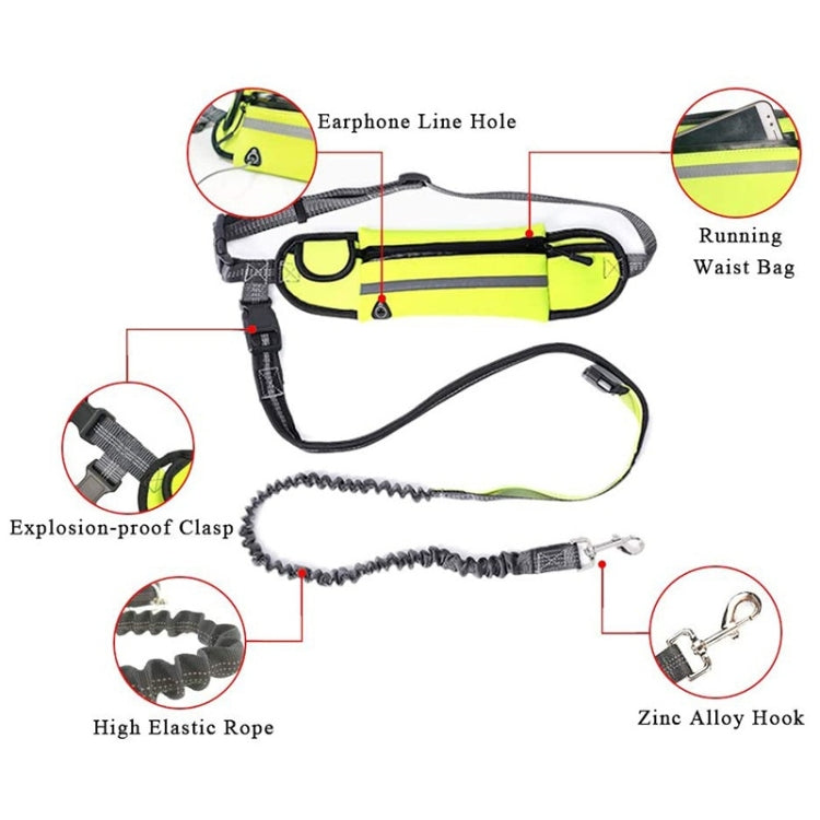 Pet Run Traction Rope Portable Waist Bag(Black)