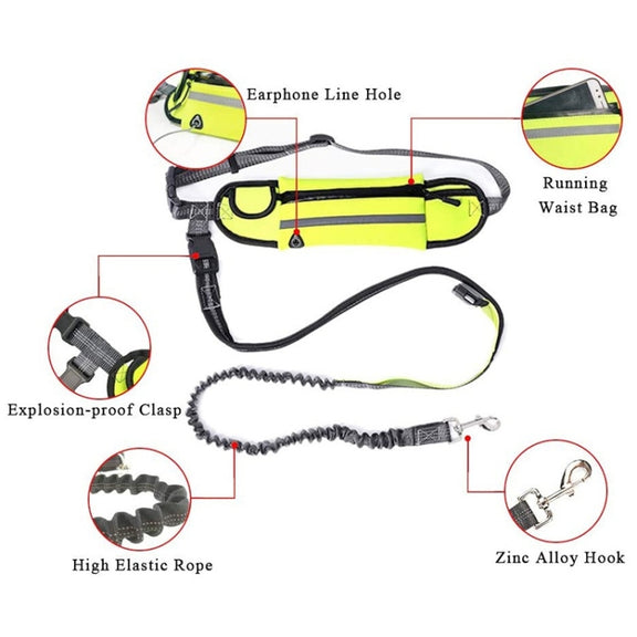 Pet Run Traction Rope Portable Waist Bag(Navy)