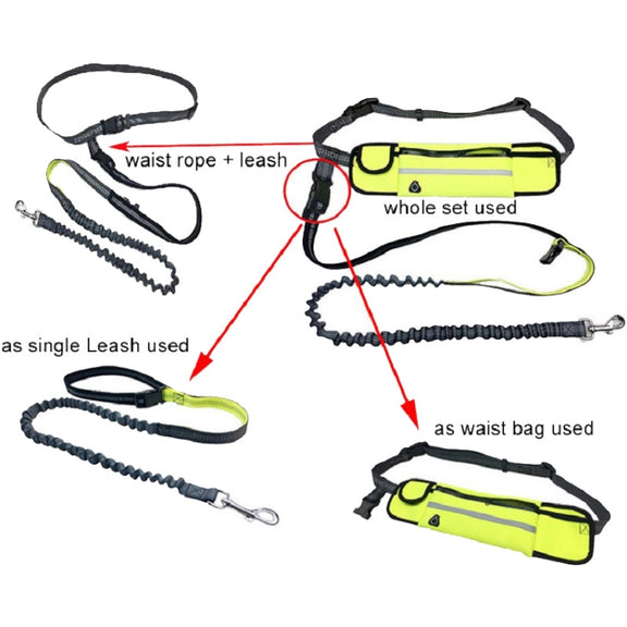Pet Run Traction Rope Portable Waist Bag(Navy)