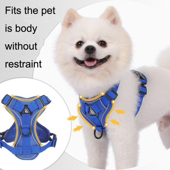 HT-864 Pet Traction Rope Reflective Breathable Dog Chest Strap Vest, Size: XL(Rose red)