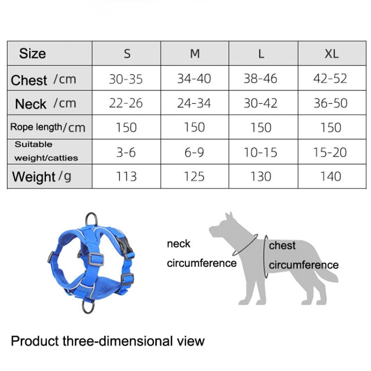 HT-864 Pet Traction Rope Reflective Breathable Dog Chest Strap Vest, Size: XL(Rose red)