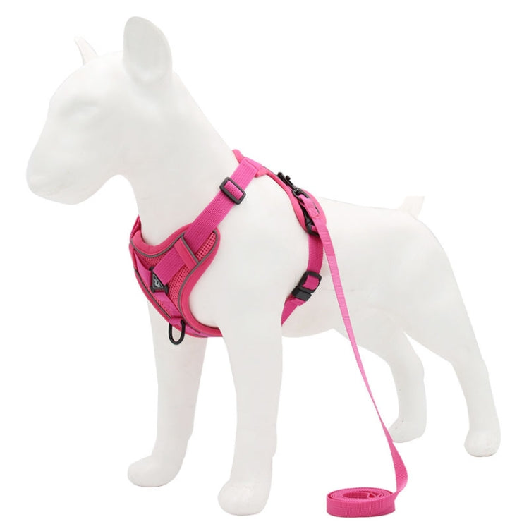 HT-864 Pet Traction Rope Reflective Breathable Dog Chest Strap Vest, Size: XL(Rose red) - Leashes by PMC TechLife | Online Shopping South Africa | PMC TechLife