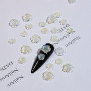 SP0473 30Pcs/Pack 3D Camellia Nail Art Decorative Rhinestones(Colorful White)