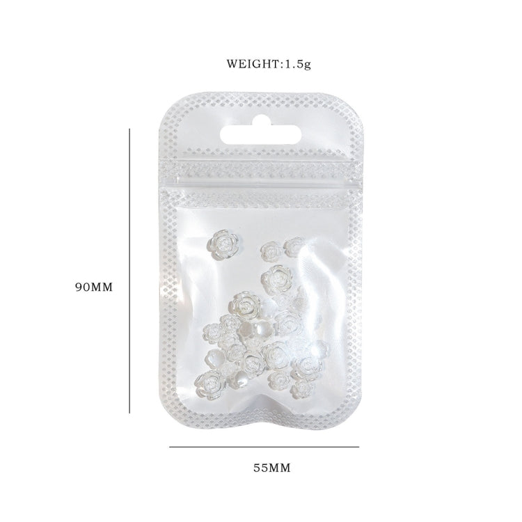 SP0473 30Pcs/Pack 3D Camellia Nail Art Decorative Rhinestones(Transparent)