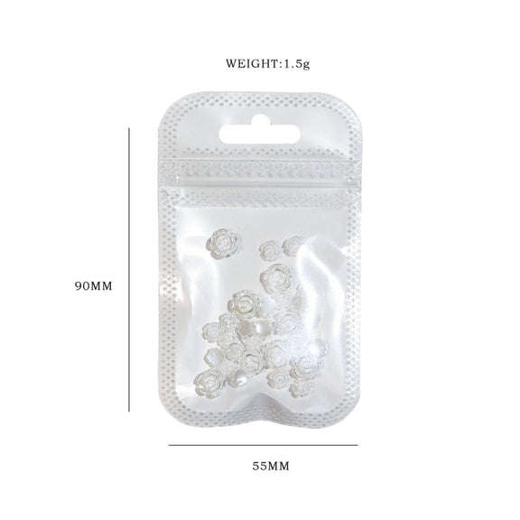 SP0473 30Pcs/Pack 3D Camellia Nail Art Decorative Rhinestones(Silver White)