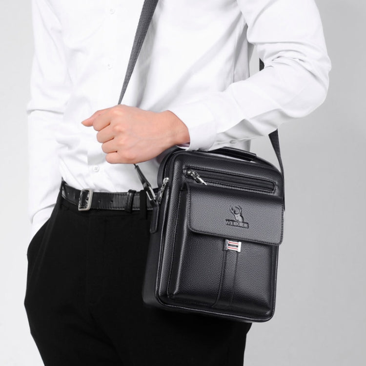 WEIXIER D244 Men Shoulder Bag Large Capacity Business Retro Messenger Bag(Black) - free shipping - PMC Jewellery - Order now!